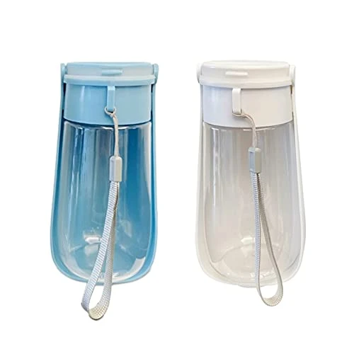 AACARB Cat Water Dispenser, Foldable Dog Water Bottle Leak Proof For Walking Hiking Travel Outdoor Walking White/Blue Outdoor Walking (Color : White) - Image 2