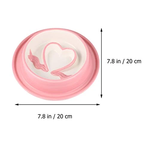 POPETPOP Slow Feeder Bowl Portable Heart Style Drinking Bowl Food Feeder Bowl Pet Supplies For Kitten Puppy Dog (Pink) - Image 3