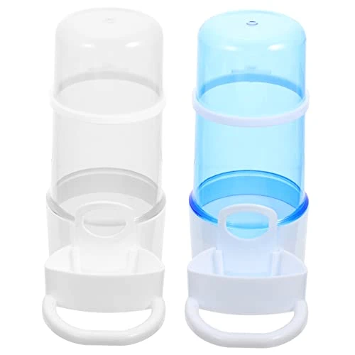 EVANEM 2pcs Parrot Supplies Feeders Drinker Pigeon Feeder Bottle Bowl Water No- No Spill Gravity Food Budgie Cockatiel Pet Plastic Lovebirds Bird Container Cage Automatic Hanging