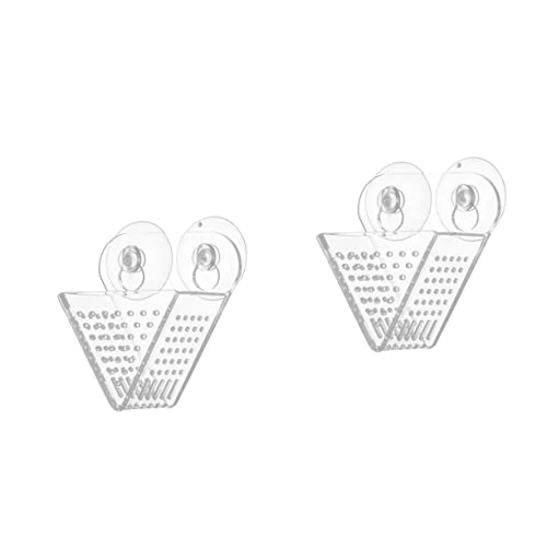 NOGRAX 2 Pcs Double Tool Dispenser Red For Glass Worms Bait Useful Feeder V- Shrimp Aquarium Food Acrylic With Tank Cone Aquariums Cup Shaped Live Brine Worm Fish Feeding Feeder (Color : Transparent