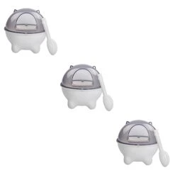 3pcs Hamster Cage Accessories Puppy Litter Box Puppy Accessories Hamster Bath Sandbox Sand Thicken Plastic Sand Bathtub Bed Linings Bath Sand Toy Tray Pet White Puppy Chow Dog Food