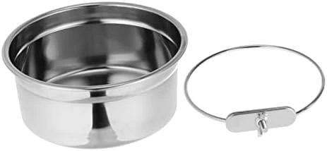 POPETPOP 3pcs Canary Food Trumpet Stand Budgie Cage Accessories Bird Cup Crate Dog Bowl Stainless Steel Pet Cage Bowl Bird Feeder Pet Bowl Hanging Bowl To Feed Water Dispenser Silver - Image 11