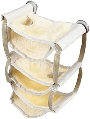 GAMIRA Pet Nest Multi-Layer Small Animals Toy Bed Resting Hamster Hammock Playing Rat Bedding Nest Platform (Color : Beige) - Image 6