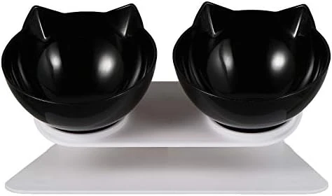 Pet Bowl Lovely Plastic Elevated Neck Protection Cat Bowls Pet Tilted Feeding Bowl - Image 8