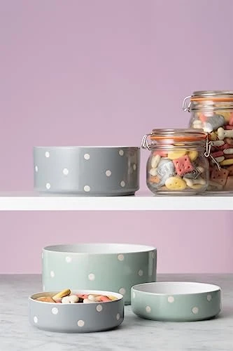 Mason Cash Polka Dot 18 Cm Dog Bowl, Grey - Image 3