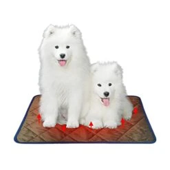 Pet Heating Pad Warm Self-Heating Storage Heating Pad For Cats And Dogs Waterproof Soft Heating Pads Mat Anti-Pet Scratch Indoor Warming Mat For Dogs Cats (Coffee)