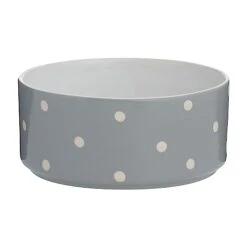 Mason Cash Polka Dot 18 Cm Dog Bowl, Grey