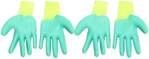 ULTECHNOVO 4pairs Squirrels Cat Training Premium Lover Yellow, Green For Glove: Hedgehog Bird Thickening Bite Handling Yellow Parrot Pet Rubber Glove - Bite Hamster - Scratch Hand - Image 5