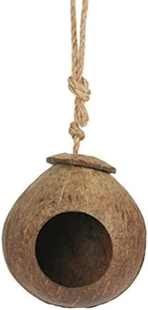 GAMIRA Pet Nest Coconut Shell Bird House Tiger Skin Pearl Bird Parrot Nest Nest Warm Anti-bite Bird Nest (Color : Black) - Image 5