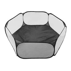 Small Animal Playpen, Breathable Foldable Small Pet Cage Tent For Outdoor Indoor Guinea Pig Rabbits Hamster Chinchillas Hedgehogs Black
