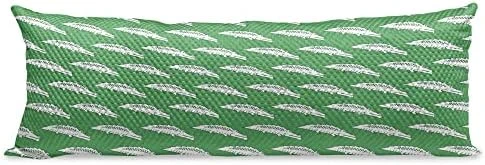 Lunarable Dog Bone Body Pillow Cover, Cartoon Food For Dog Treat Pattern With Silhouette Zigzag Background, Soft Comfortable Zippered Side Sleeper Pillow Case, 20" X 55", White And Dark Blue - Image 7