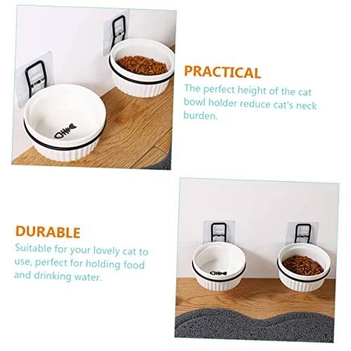 POPETPOP 3pcs Bowl Holder Bird Accessories Wall Mounted Planters Wall Mounted Clothing Rack Wall Mounted Planter Ring Wall Mounted Hooks Flower Pot Ring Bracket Cat Feeding Shelf Pet Supply - Image 3