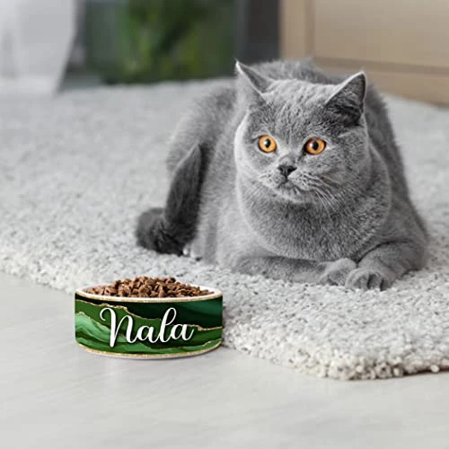 GENERIC Personalized Dog Bowl, Customized Food And Water Dish For Puppy, Cats, Rabbit, Custom Dog’s Name Gift For Small, Medium, Large Dogs, Print Both Sides, Microwave And Dishwasher Safe (Green) - Image 5