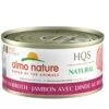 Almo Nature HQS Natural Made In Italy Ham With Turkey, Grain Free, Additive Free, Adult Cat Canned Wet Food, Shredded (2502H), 2.47 Oz, Pack Of 24