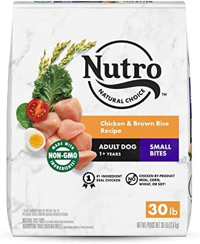 NUTRO NATURAL CHOICE Small Bites Adult Dry Dog Food, Chicken & Brown Rice Recipe Dog Kibble, 30 Lb. Bag - Image 8