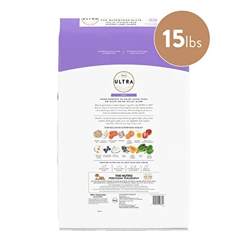 NUTRO ULTRA Adult High Protein Natural Dry Dog Food With A Trio Of Proteins From Chicken, Lamb And Salmon, 15 Lb. Bag - Image 2
