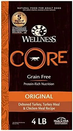 Wellness CORE Grain-Free High-Protein Dry Dog Food, Natural Ingredients, Made In USA With Real Meat, All Breeds, For Adult Dogs (Original Turkey & Chicken, 4-Pound Bag) - Image 15
