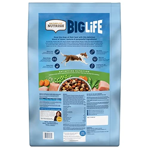 Rachael Ray Nutrish Big Life Dry Dog Food, Savory Chicken, Barley & Veggies, 40 Pounds - Image 3