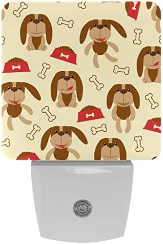 2 Pack Plug-in Nightlight LED Night Light Lovely Little Dog Bone Dog Food With Dusk-to-Dawn Sensor For Kids Room - Image 5