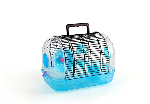 ASDNN Portable Hamster Cage,Portable Hamster Small Room,Comfortable,Beautiful And Warm Villa,with Roller Water Bottle Small Room, Portable (Blue)