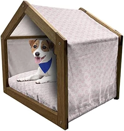 Ambesonne Pineapple Wooden Pet House, Tropical Fruit Pattern Detailed Composition Of Hawaiian Food Summer Season, Indoor & Outdoor Portable Dog Kennel With Pillow And Cover, Small, Apricot Sea Green - Image 7