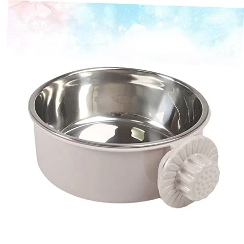 Balacoo 3pcs Cat Grey Steel Cage Macaw Stainless Coop S Bird Dog Pet Hanging Cup Bowl Feeders Food Animal Bows Cockatiel Dish Size Parakeet Feeding Budgies Bowls Birds Supplies For - Image 4