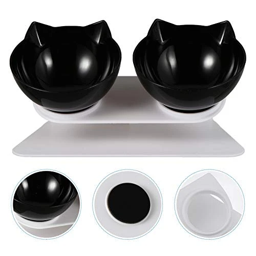Pet Bowl Lovely Plastic Elevated Neck Protection Cat Bowls Pet Tilted Feeding Bowl - Image 6