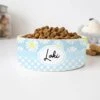 GENERIC Personalized Daisy & Blue Plaid Pattern Pet Bowl, Dog Name Bowl, Cat Name Bowl, Gift For Pets, Ceramic Bowl