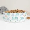 GENERIC Flowers Pet's Name Bowl, Ceramic Food Bowl For Pets, Gift For Dog, Gift For Cat