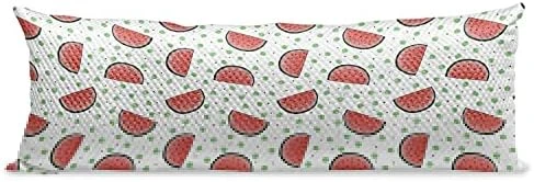 Lunarable Dog Bone Body Pillow Cover, Cartoon Food For Dog Treat Pattern With Silhouette Zigzag Background, Soft Comfortable Zippered Side Sleeper Pillow Case, 20" X 55", White And Dark Blue - Image 12