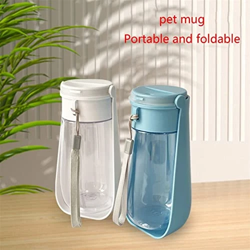 AACARB Cat Water Dispenser, Foldable Dog Water Bottle Leak Proof For Walking Hiking Travel Outdoor Walking White/Blue Outdoor Walking (Color : White) - Image 3