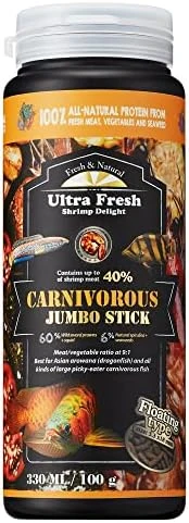 Ultra Fresh Monster Fish Food, Wild Sword Prawns, Floating Sticks For Oscars, Bass, Large Cichlids And Tropical Fish, Carnivorous Jumbo Stick 13.58 Oz - Image 5