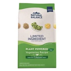 Natural Balance Limited Ingredient Adult Dry Dog Food With Vegan Plant Based Protein And Healthy Grains, Vegetarian Recipe, 12 Pound (Pack Of 1)