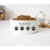 GENERIC Personalized Dog Foodprint Pattern Pet Bowl Cat Bowls, Cute Dog Bowl With Name, Custom Ceramic Dog Cat Pet Bowls Available In Two Sizes