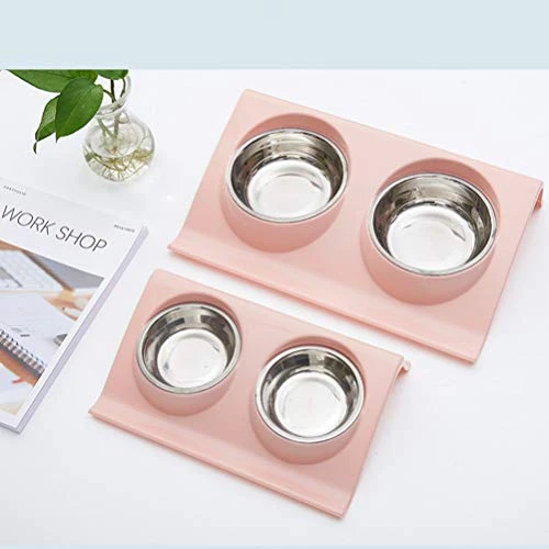 Balacoo Stainless Steel Container Stainless Steel High Base Bowl Cat Bowl Dog Water Bowl No-Spill Pet Water Bowl Slow Water Feeder Dispenser Feeder Bowl For Pets Ceramic Cat Bowl - Image 4