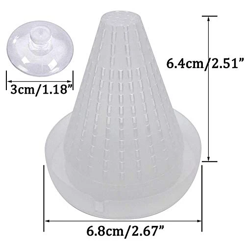 NGe 5Pcs Round Square Cone Fish Feeder Set, Floating Food Feeding Ring, Live Red Worm Feeder Funnel Plate, With Suction Cups (Black) - Image 3