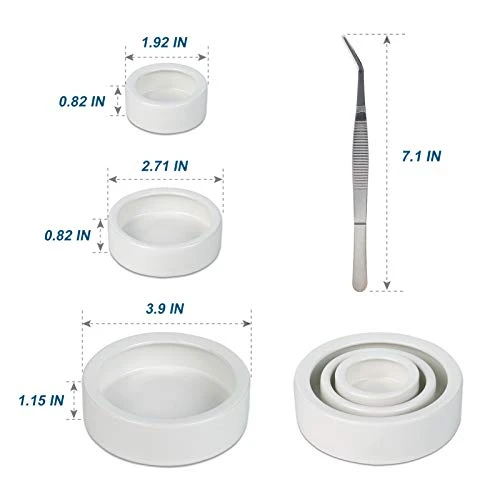 Ceramic Reptile Food And Water Bowl Set Of 3,Mini Reptile Feeding Dish,Worm Dish For Lizard Anoles Bearded Dragons(with Tweezer) - Image 2