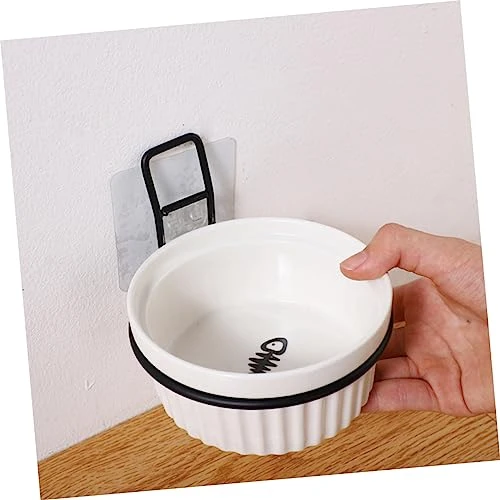 POPETPOP 3pcs Bowl Holder Bird Accessories Wall Mounted Planters Wall Mounted Clothing Rack Wall Mounted Planter Ring Wall Mounted Hooks Flower Pot Ring Bracket Cat Feeding Shelf Pet Supply - Image 2