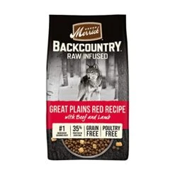 Merrick Backcountry Raw Infused Grain Free & With Healthy Grains Dry Dog Food,Great Plains Red Meat,4 Pound, 37074