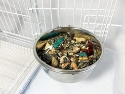 Birds LOVE 2pk Stainless Steel Bolt On Cage Coop Cups For Bird, Dog And Small Animal Bird Food And Water Bowl, 30 Oz