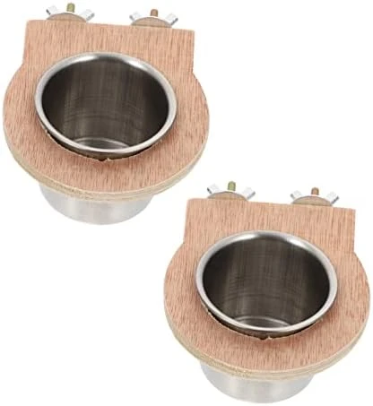 POPETPOP 6 Pcs Water Cup Trough Hamster Water Bowl Food Dispenser Puppy Chow Dog Food Stainless Steel Bird Cups Parrot Food Cup Parrot Food Bowls Parrot Hanging Cup Feeding Trough Plate Pet - Image 8