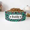 GENERIC Leopard Blue Red Background Pet Bowl, Dog Name Bowl, Cat Name Bowl, Gift For Pets, Ceramic Bowl Available In Two Sizes