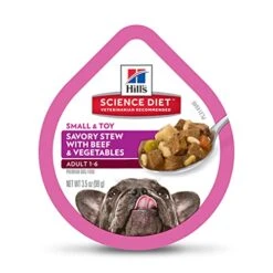 Hill's Science Diet Wet Dog Food, Adult, Small Paws For Small Breeds, Savory Stew Beef & Vegetables, 12-Pack