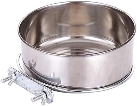 RiamxwR Pet Food Water Bowl With Clamp Holder Stainless Steel Coop Cup Hanging Feeder For Dog Bird Parrot Cat Rabbit Wall Mounted Pet Dog Cat Feeder Parrot Feeding Cups Birds Food Dish - Image 7