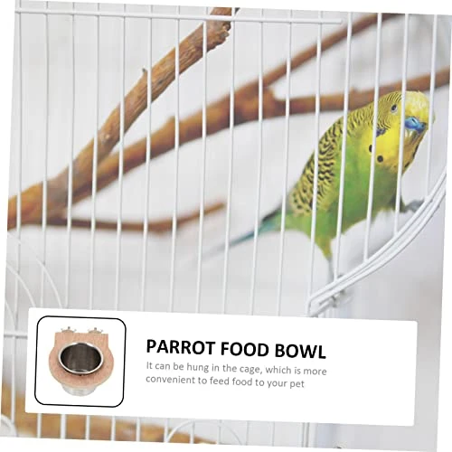 POPETPOP 6 Pcs Water Cup Trough Hamster Water Bowl Food Dispenser Puppy Chow Dog Food Stainless Steel Bird Cups Parrot Food Cup Parrot Food Bowls Parrot Hanging Cup Feeding Trough Plate Pet - Image 3