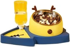 AYENCI Cat Automatic Water, Kennel Pet Dog Cat Automatic Drinking Bowl Feeder For Dogs Drinking Water Bottle Kitten Bowls Slow Food Feeding Supplies (Color : Yellow)