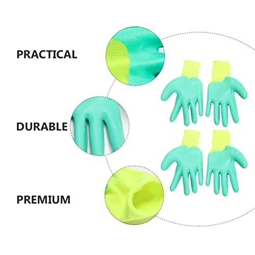ULTECHNOVO 4pairs Squirrels Cat Training Premium Lover Yellow, Green For Glove: Hedgehog Bird Thickening Bite Handling Yellow Parrot Pet Rubber Glove - Bite Hamster - Scratch Hand - Image 3