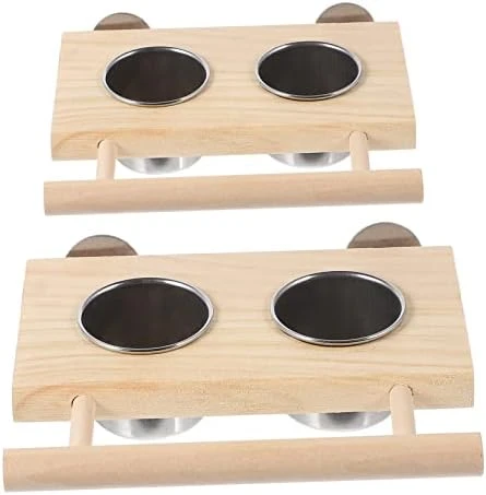 EVANEM 2pcs Bird Toy Bird Accessories Hamster Accessories Hanging Parrot Bowl Bird Cage Plastic Cup Water Bird Cup Parrot Water Cup Pet Feeder Parrot Food Cups To Feed Water Cup Wood - Image 8