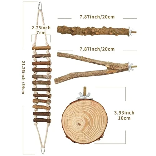 JYDQM 4Pcs/Set Pet Bird Chew Toys Parrot Perches Cage Ladders Stand Paw Grinding Toys For Parrot Bites Pet Product - Image 2