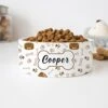 GENERIC Personalized Cute Dog Paw Print & Bones Pattern Pet's Name Bowl, Ceramic Food Bowl For Dogs Available In Two Sizes, Gift For Dog